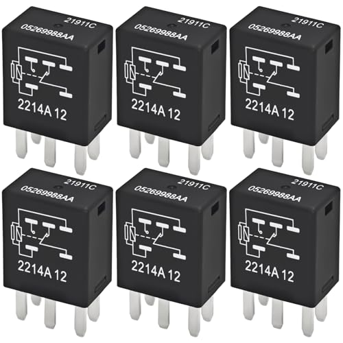 Relay 05269988AA 21911C (Pack of 6), 5 Pins 12V 10A Automotive - Product Imagery