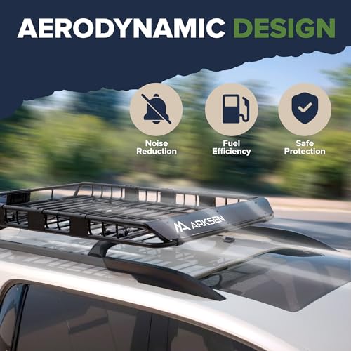 ARKSEN 54" x 39" x 5" Roof Rack Cargo Basket with Extension - Product Imagery