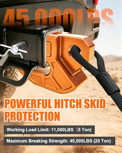 2’’ Hitch Skid Plate Protection for Off-Road Trucks, Orange - Product Imagery