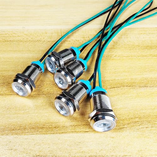 Gebildet 5pcs 10mm 3V-4.5V-5V-6V-7.5V-9VDC LED Metal Indicator - Product Imagery