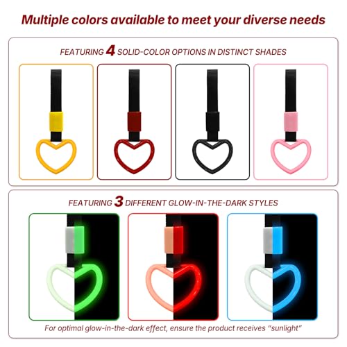 2 Pcs Heart Shaped Car Handle Strap – Drift Charm Rear Bumper - Product Imagery