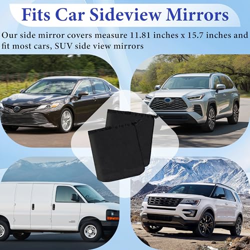 2 Pcs Side Mirror Covers with Drawstrings, Rearview Accessories - Product Imagery