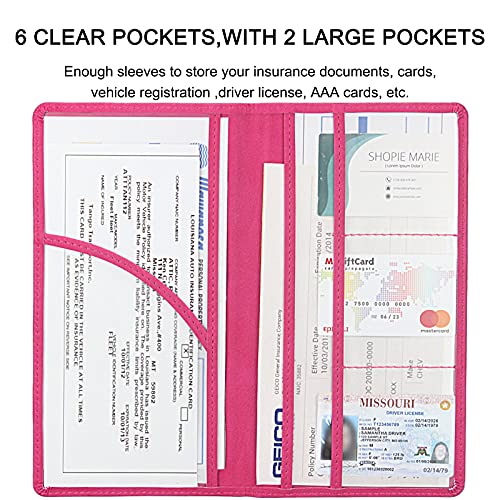 LumiMokki Premium Car Registration & Insurance Card Holder, Rose - Product Imagery