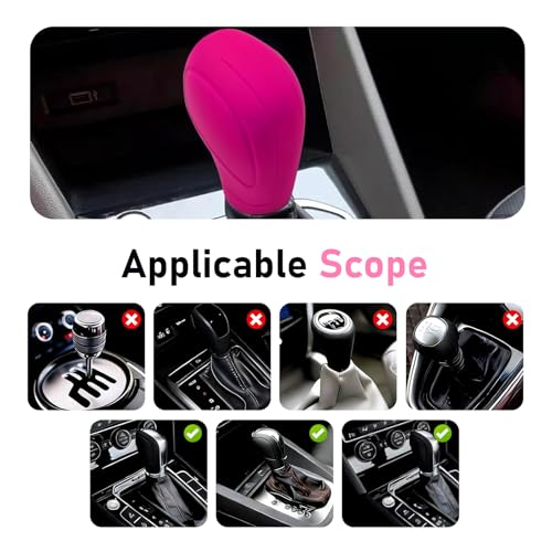 2PCS Car Gear Shift Knob Cover, Flexible Elastic Silicone Auto - Product Imagery