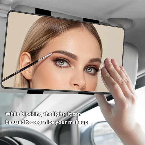 HD Large Car Mirror Vanity with Straps,Multifunctional CCar - Product Imagery
