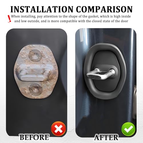 4PCS Upgraded Car Door Latch Guard Cover,Silicone Car Door Lock - Product Imagery
