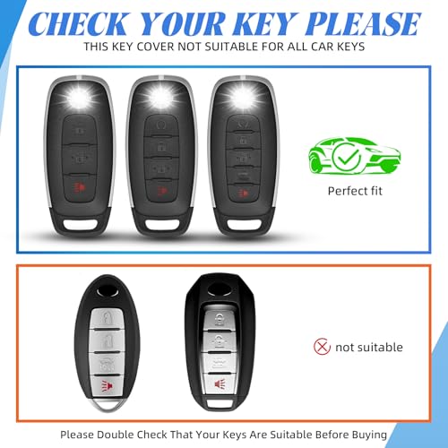 MILD EAST for Nissan Key Fob Cover with Keychain, 3 4 5-Button - Product Imagery