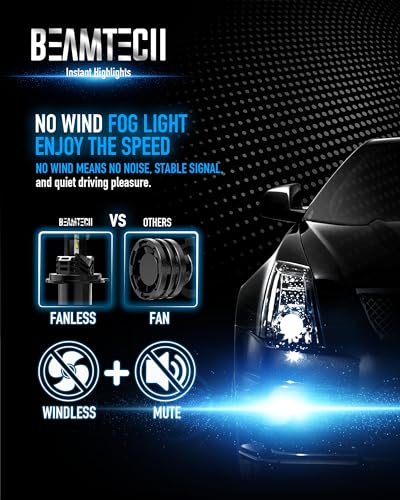 BEAMTECH H4 Bulb, Fanless In Line 9003 Light, 6500K Xenon White, - Product Imagery