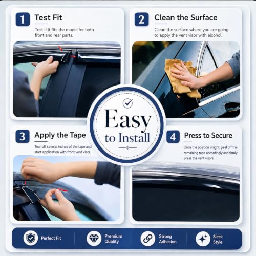 4PC Window Rain Guards fit 2020-2026 Ford Escape - Product Imagery