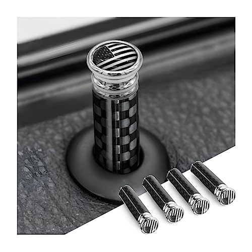 Moly Magnolia 4PCS Carbon Fiber Car Door Lock Knob Covers, Black - Product Imagery