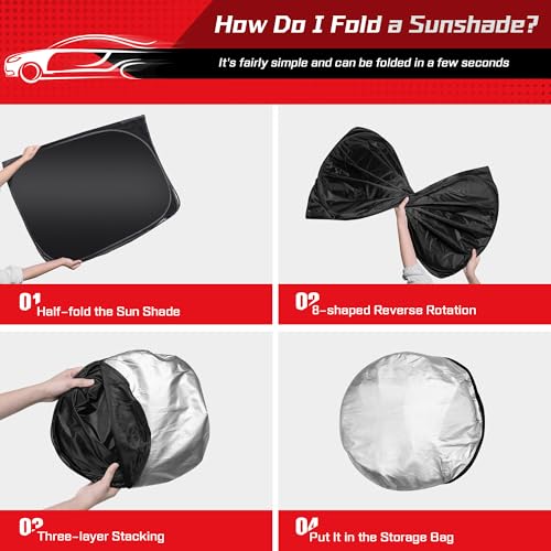 ARISMOTOR Windshield Sun Shade for Honda HRV HR-V 2023-2026 2027 - Product Imagery