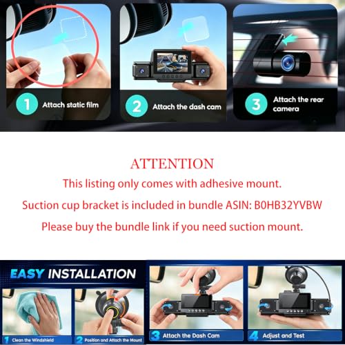 4 Channel Dash Cam Front and Rear,360°View, WiFi, APP,Dash - Product Imagery