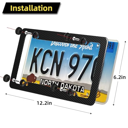 Carbon Fiber License Plate Frame, Glossy Waterproof Plastic - Product Imagery