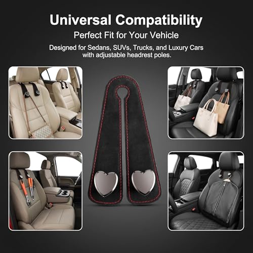 2 PCS Car Seat Back Hooks, Cars Headrest Hook for Purses and - Product Imagery