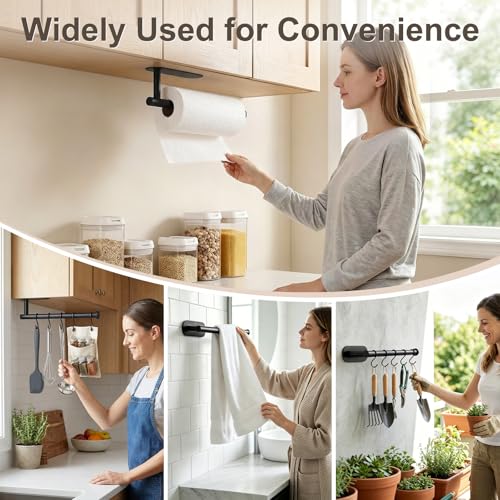 2-Pack Paper Towel Holder for Kitchen, Self-Adhesive & Drilling - Product Imagery