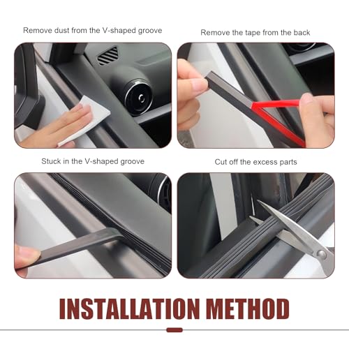 13Ft Car Window Weather Stripping, L-Shape Car Door Rubber Seal - Product Imagery