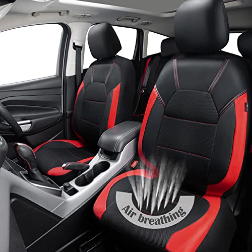 CAR PASS Leather Car Seat Covers Front Seats Only, with Air Mesh - Product Imagery
