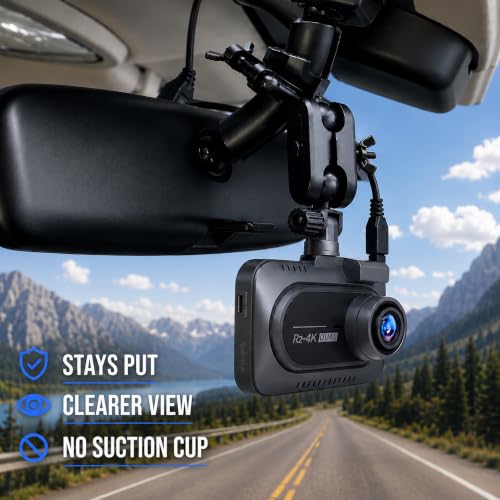 Dash Cam Mount Replacement Holder, Fits Rove r2-4k and Other - Product Imagery