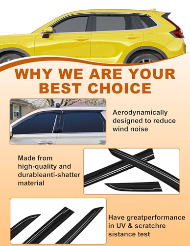 Tape-on Window Visors Rain Guards for Honda CR-V CRV 2023-2026 - Product Imagery