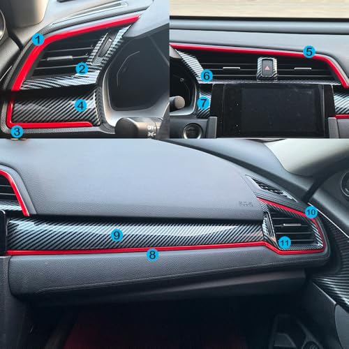 for Honda 10th Gen Civic 2016-2021 Center Dashboard Air Vent - Product Imagery
