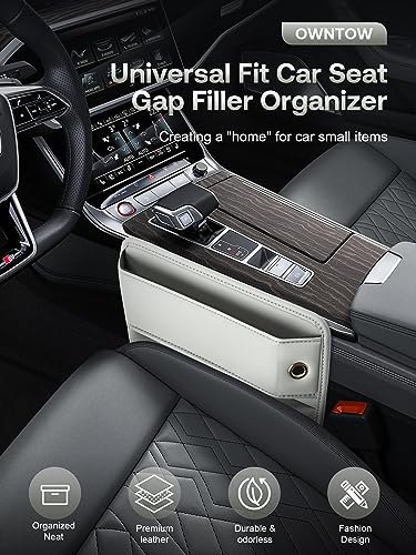 Premium Leather Car Seat Gap Filler Organizer (0.2”-1.2" Gaps), - Product Imagery