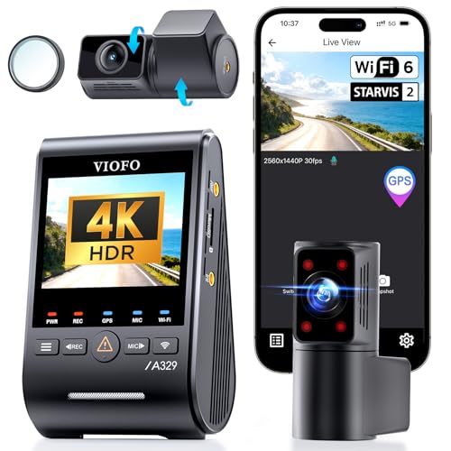 VIOFO A329S 4K+2K+2K Dash Cam Front Cabin and Rear, STARVIS 2 - Product Imagery