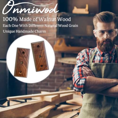 Onmiwod Guitar Wall Mount 2 Pack, Auto Lock Walnut Wood Guitar - Product Imagery