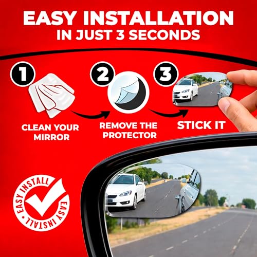 Blind Spot Convex Car Mirror - Rearview Accessories for Car - Product Imagery