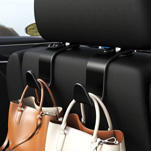 4-Pack Car Headrest Hooks Holds 55lbs Seat Storage Organizer for - Product Imagery