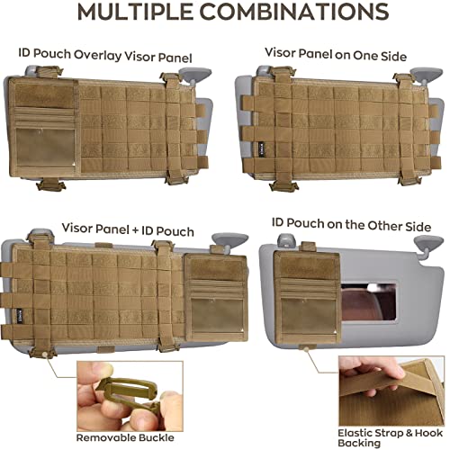 WYNEX Molle Car Visor Organizer Detachable Card Pouch, Fit Most - Product Imagery