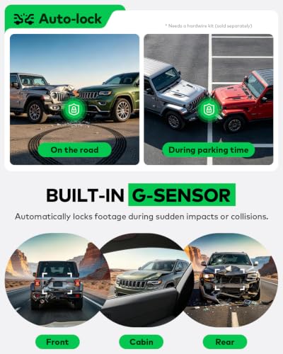 4K+4K+1080P 3 Channel Dash Cam, Free 128GB Card, AProX HD Night - Product Imagery