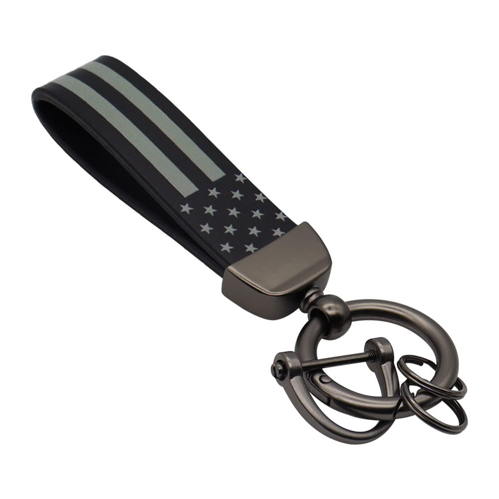 Elegananccy American USA Flag Car Keychain with Zinc Alloy Ring, - Product Imagery