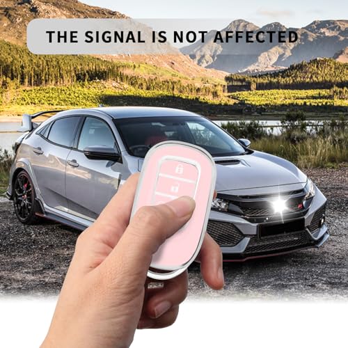 QBUC for Honda Key Fob Cover with Keychain (Pink) - Product Imagery