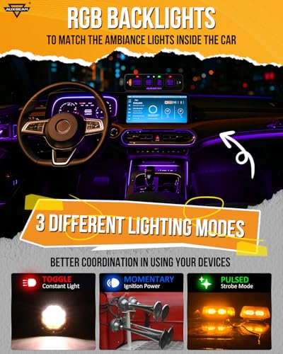 Auxbeam AS-R40 Slim 4 Gang Switch Panel with RGB Backlight - Product Imagery
