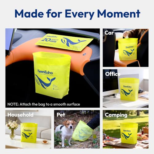 Disposable Car Garbage Bin Bags, 60 pcs, Yellow, Vomit Trash - Product Imagery