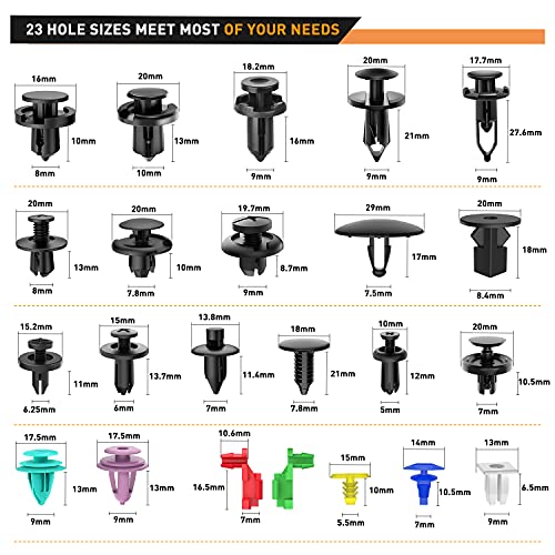GOOACC 725Pcs Car Push Retainer Clips & Auto Fasteners - Product Imagery