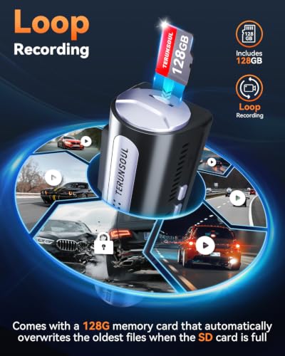4K Dash Cam Front and Rear, Full HD 3 Channel Dashcam, Free - Product Imagery