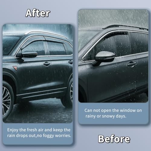 Tape on Window Deflector Fit Hyundai Tucson 2022-2026 Rain Guard - Product Imagery