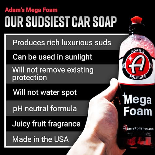 Adam’s Mega Foam (16oz) - pH Neutral Car Soap For Car Washing, - Product Imagery