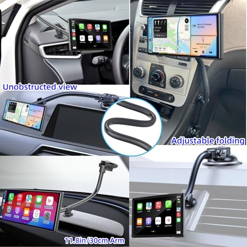 Carplay Screen Mount with 11.8” Long Arm, 360° Adjustable - Product Imagery