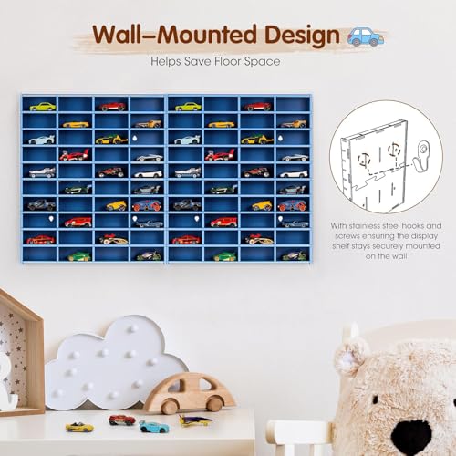 Krafetto 2 Pack 80-Slot Toy Car Display Shelves for 1/64 Cars, - Product Imagery