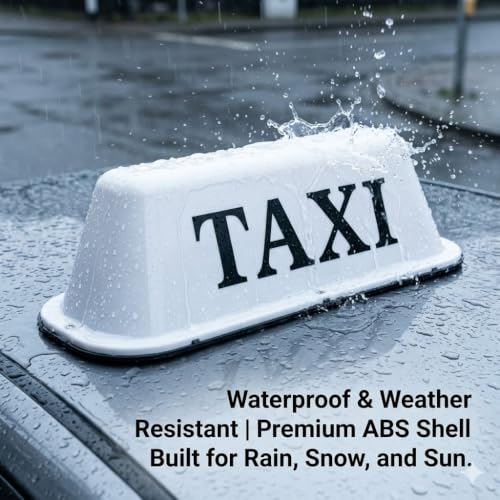 BADASS SHARKS Magnetic 12V Taxi Roof Top Sign Waterproof LED Cab - Product Imagery