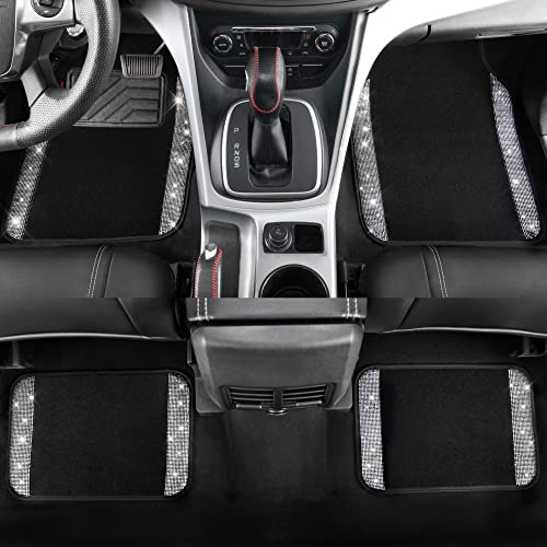 CAR PASS Bling Diamond Car Floor Mats, Shining Rhinestone Carpet - Product Imagery