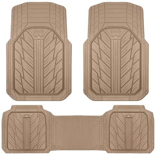 CAR PASS Heavy Rubber Car Floor Mats, Deep Waterproof Car Mats - Product Imagery