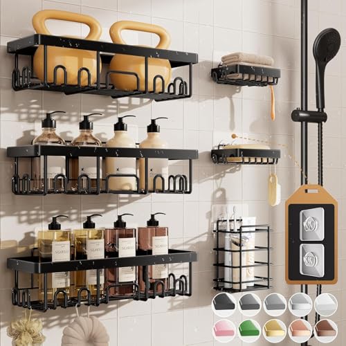 Veken Shower Caddy 6-Pack, Bathroom Organizers and Storage - Product Imagery