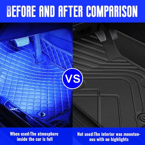 4 PCS Car LED Lights Interior Wireless, Super Bright 7 Colors - Product Imagery