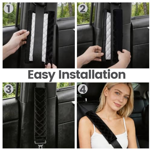 Amooca 2 Pack Seat Belt Covers Soft Shoulder Pad for Cars & - Product Imagery