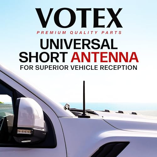 Votex Universal 6 3/4" Short Car Rubber Black Antenna Kit for - Product Imagery
