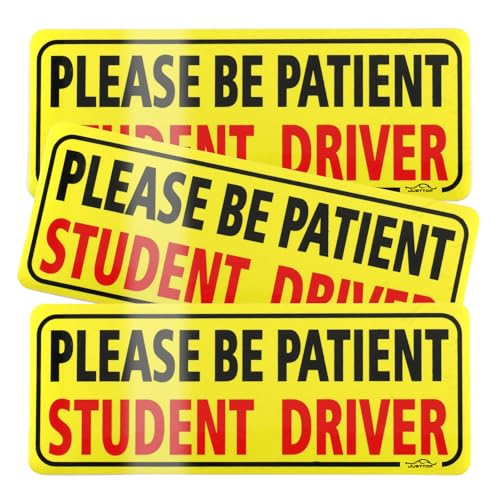 JUSTTOP 3pcs Student Driver Magnet for Car, Please Be Patient - Product Imagery