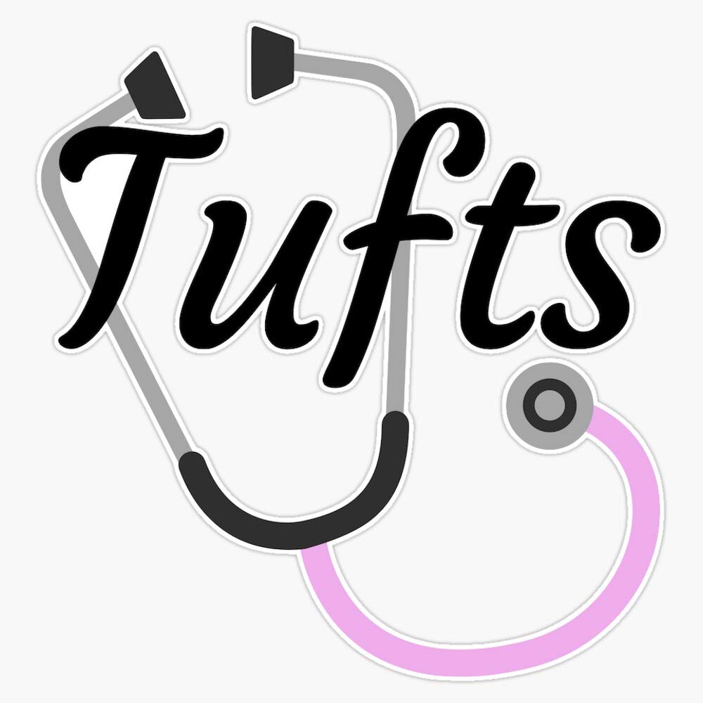 Tufts Pink Stethoscope Waterproof Vinyl Window Bumper Sticker - Product Imagery